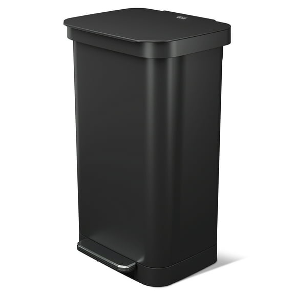 Glad Step Trash Can, Series 2 Soft Close Garbage Bin with Odor Protection, 20 Gal, Black