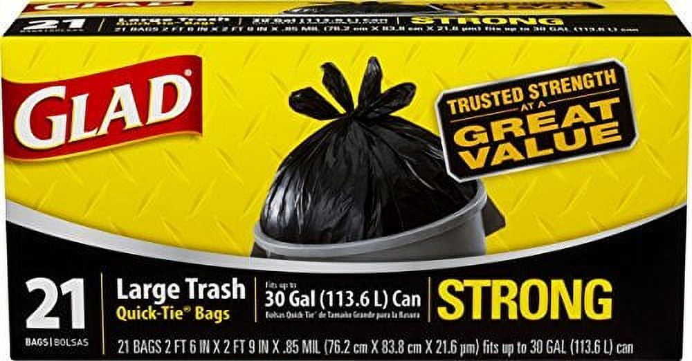 Glad Guaranteed Strong 30 Gal. Large Black Trash Bag (15-Count) - Power  Townsend Company