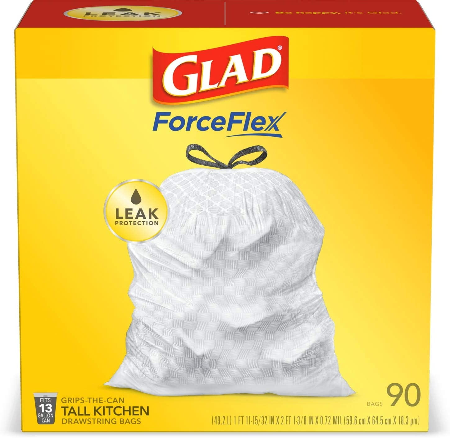 Glad Tall Drawstring Trash Bags - 13 Gallon - 90 Count
