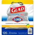 thumbnail image 1 of Glad Tall Kitchen Grey Trash Bags – ForceFlex Plus, Lemon Scent (13 Gal, 120 Ct), 1 of 3