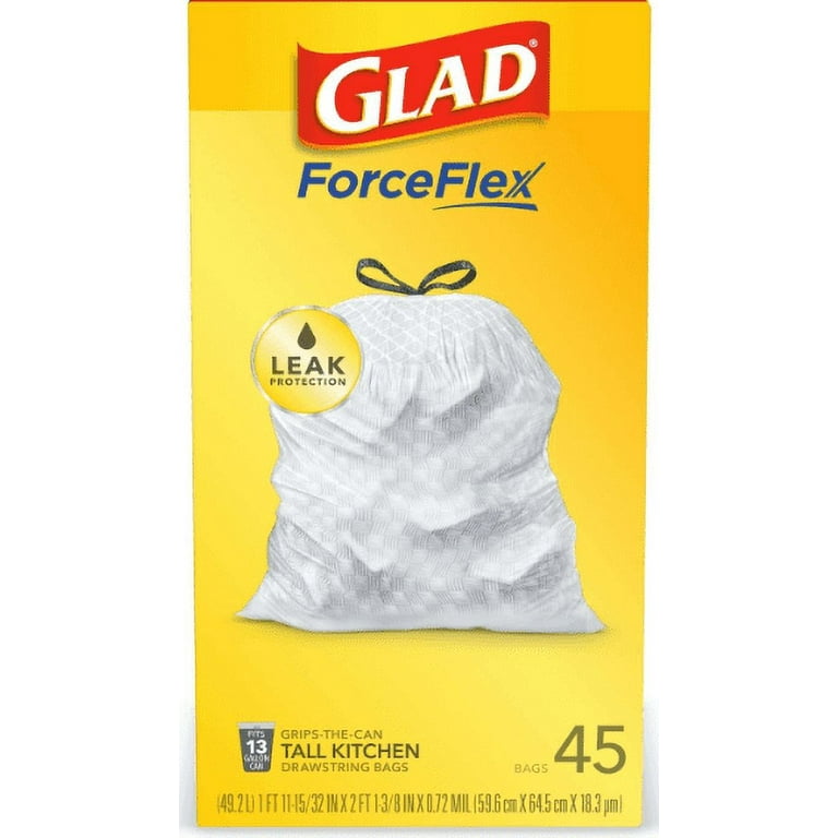https://i5.walmartimages.com/seo/Glad-Tall-Kitchen-Trash-Bags-13-Gallon-45-Bags-ForceFlex-Unscented-Pack-of-2_3da7e3ed-a2f6-4647-b49d-036fd2e1ddb2.aa6f5e889345f8f6eb2655ca52591560.jpeg?odnHeight=768&odnWidth=768&odnBg=FFFFFF