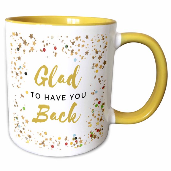 3drose, Glad to Have You Back on Board Aboard Team Office Work Employee Staff, 11oz Two-tone Yellow Mug