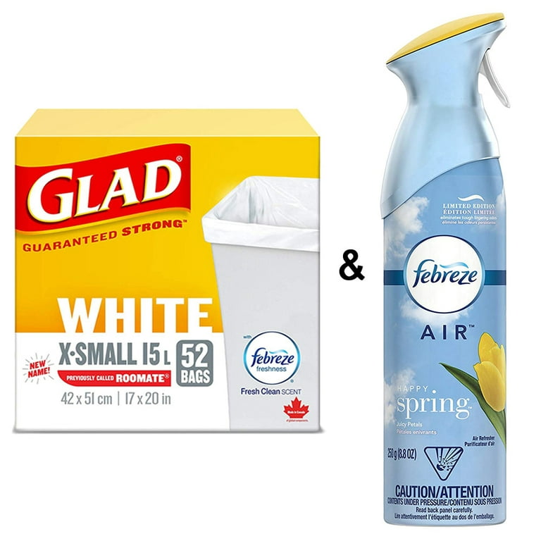https://i5.walmartimages.com/seo/Glad-White-Garbage-Bags-X-Small-15-Litres-Fresh-Clean-Scent-52-Trash-Bags-by-Febreze-Air-Freshener-Linen-Sky-by-Febreze_b9725e98-26e3-4216-849f-26cf076a90cd.133fc3deec263b66703e28b2e506a9b7.jpeg?odnHeight=768&odnWidth=768&odnBg=FFFFFF