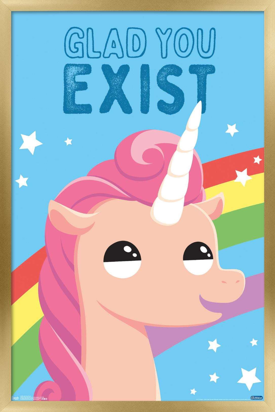 Glad You Exist Wall Poster, 14.725" x 22.375", Framed