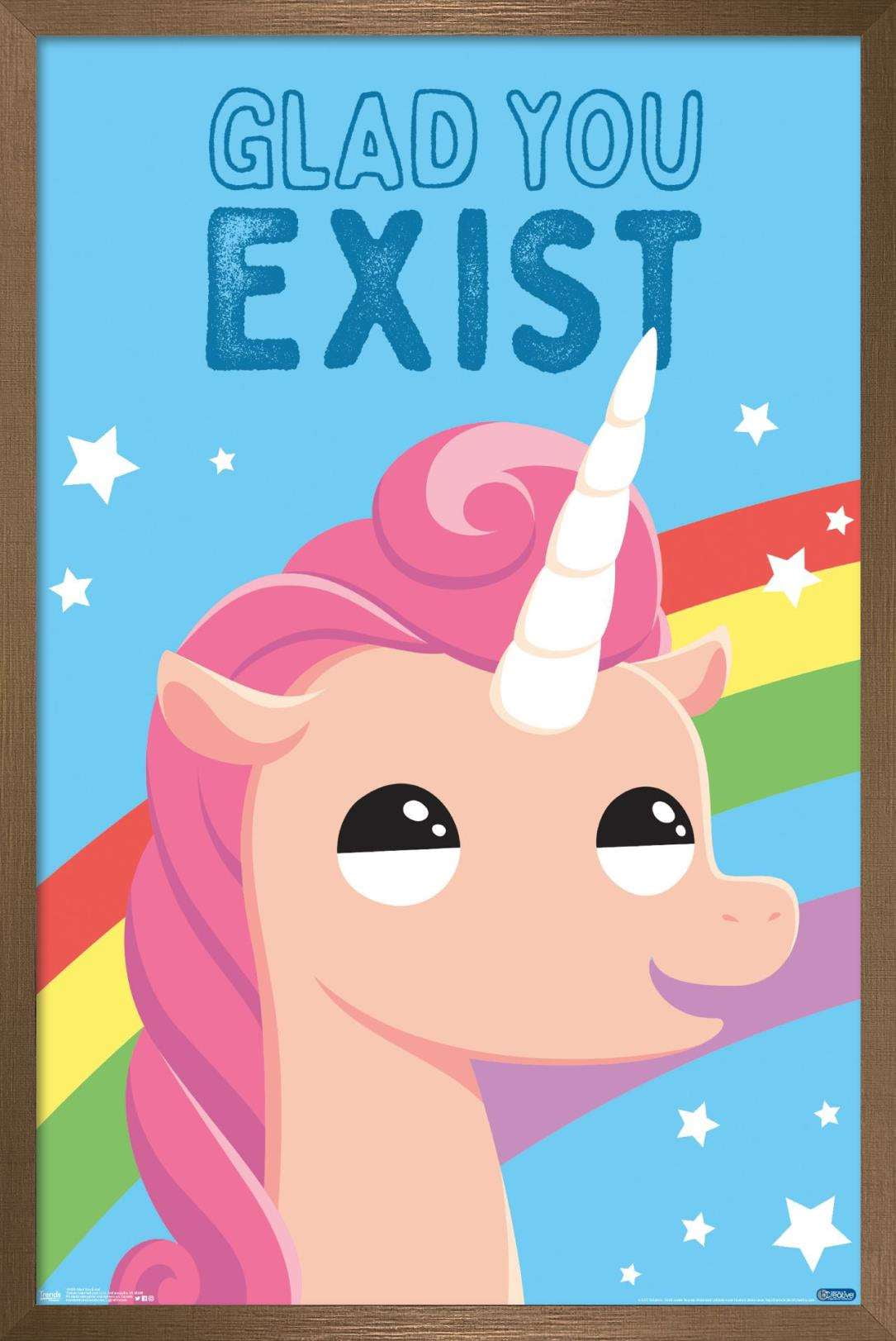 Glad You Exist Wall Poster, 14.725" x 22.375", Framed