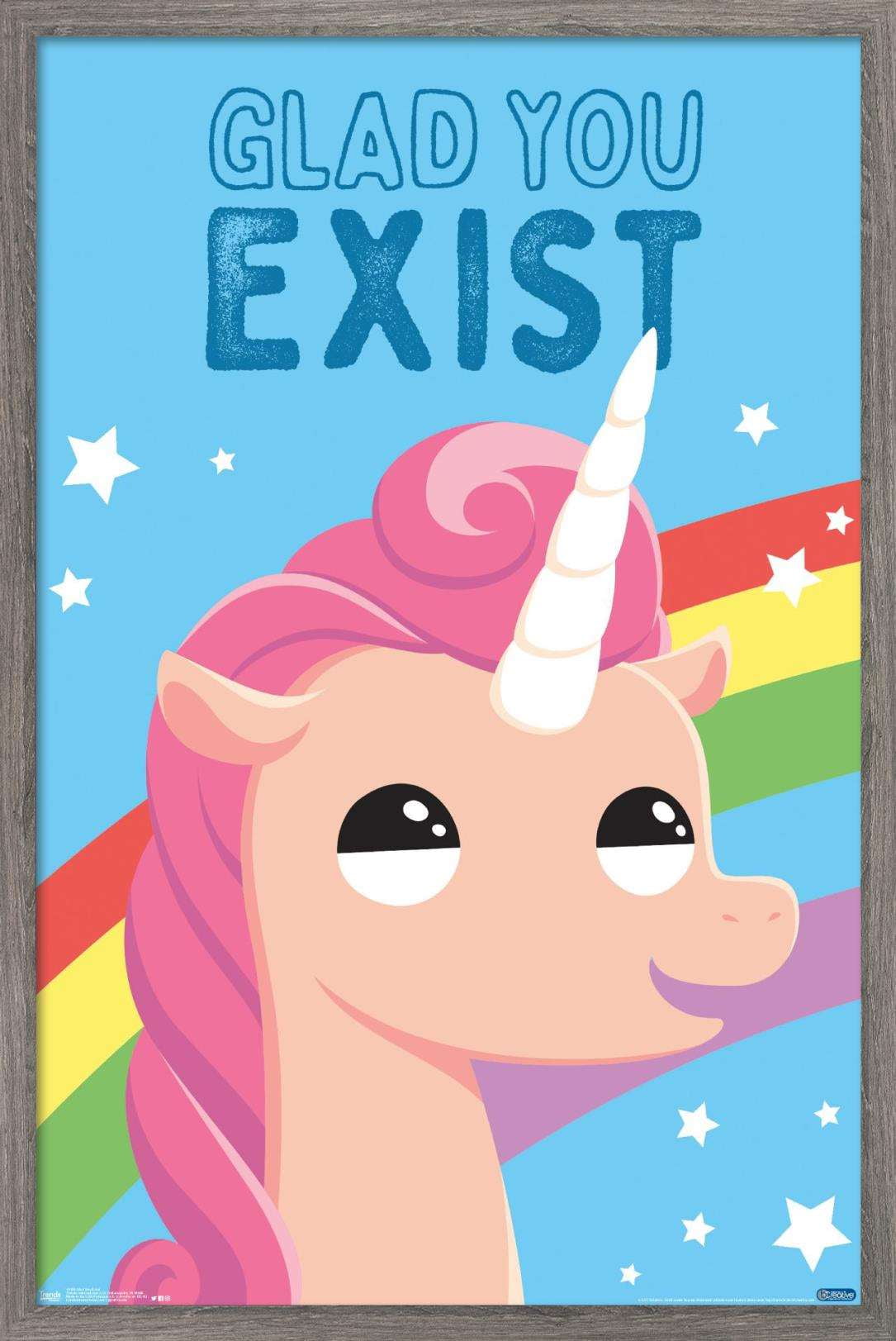 Glad You Exist Wall Poster, 22.375" x 34", Framed