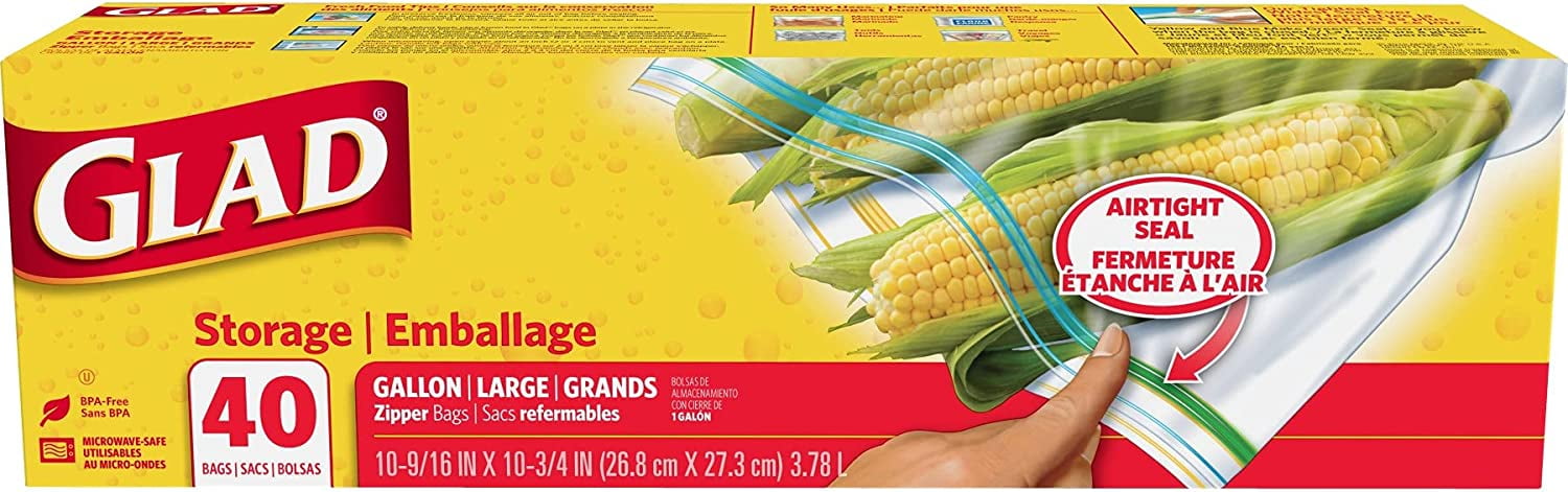 Glad Zipper Gallon Food Storage and Freezer Plastic Bags, 36 ct - Kroger