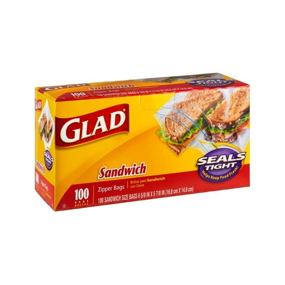 Glad Zipper Sandwich Bags, 100 Count
