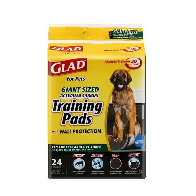 Glad for Pets Activated Carbon Training Pads Giant Size 24 Pack
