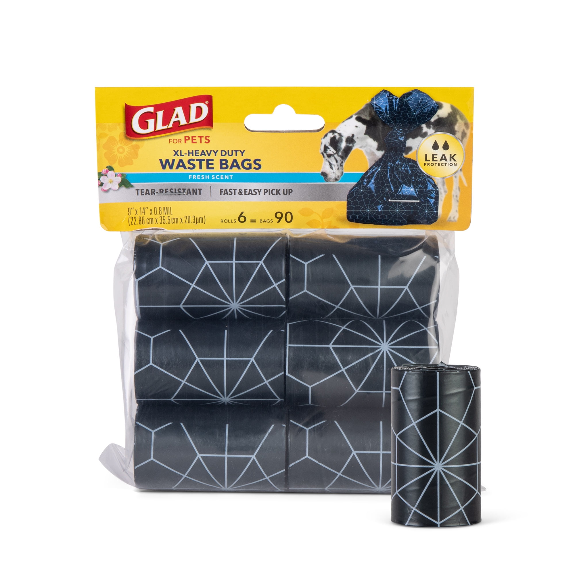 Glad for Pets Extra Large Tropical Breeze Scented Poop Bags for Dogs, 90  Count
