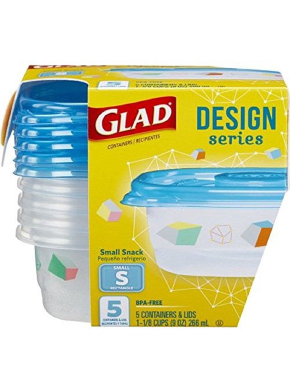 GladWare Design Series Food Storage Containers, 4-Pack - Airtight, Microwave & Dishwasher Safe
