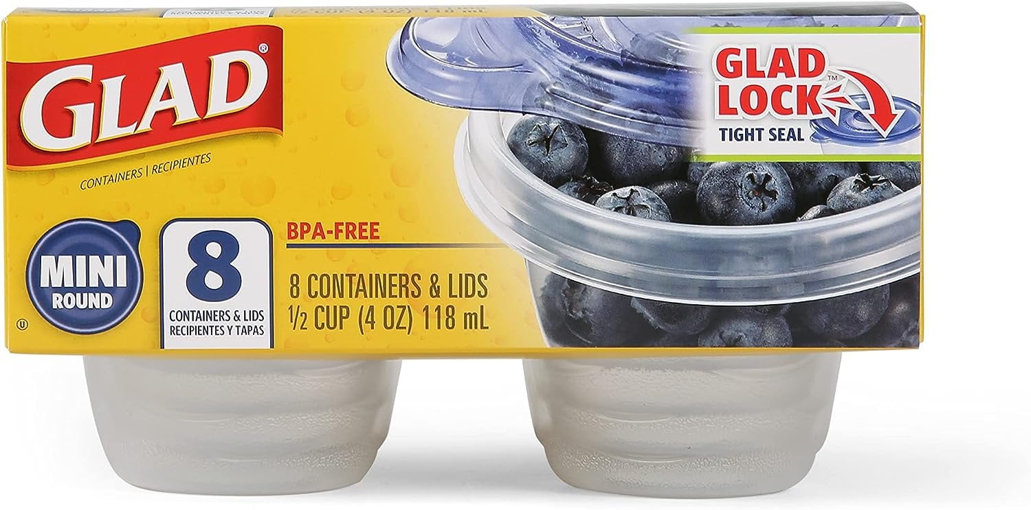 Mini Round BPA-Free Plastic Food Storage Containers Set