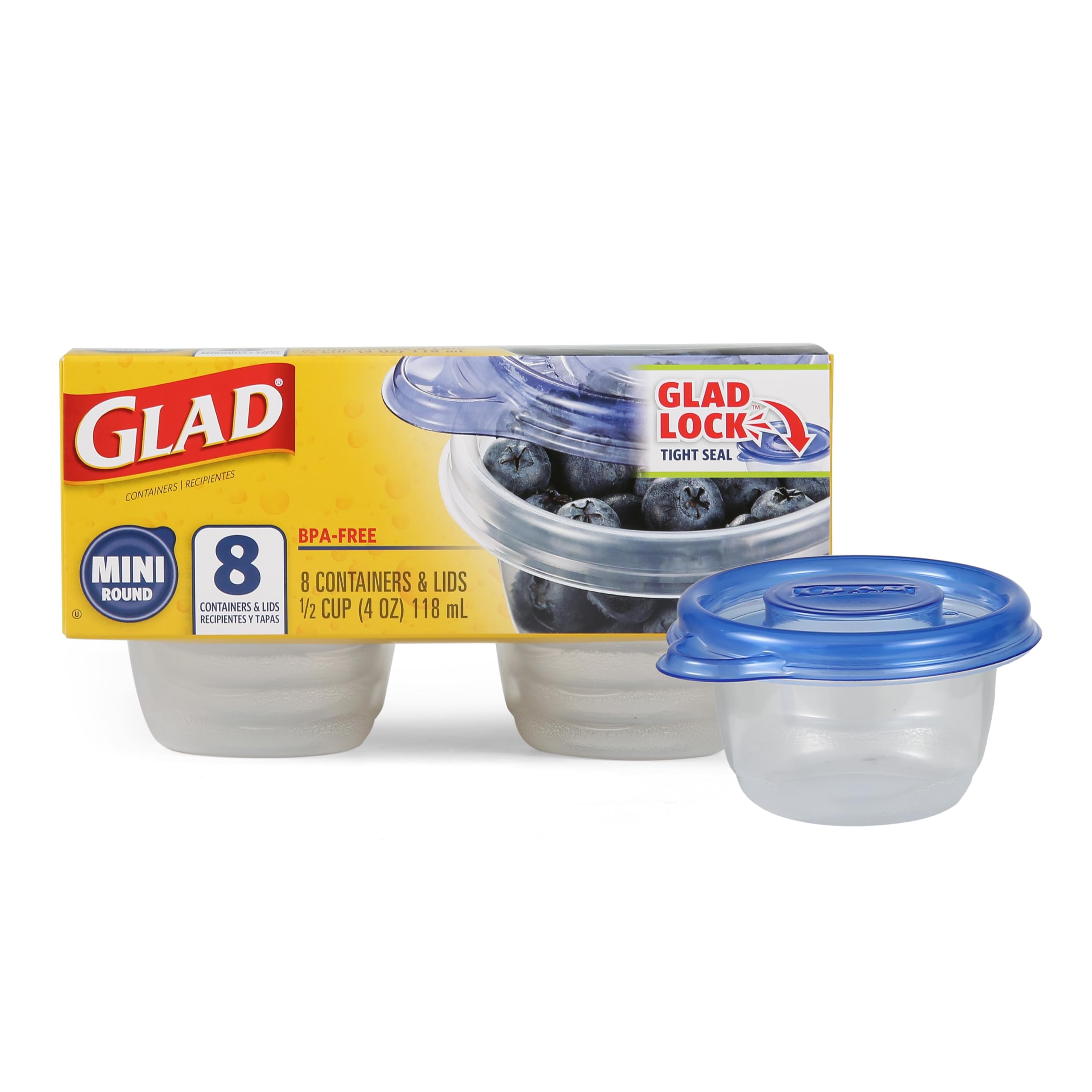 GladWare Mini Food Storage Containers | Small Round Food Containers ...