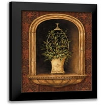Gladding, Pamela 12x14 Black Modern Framed Museum Art Print Titled - Olive Topiary Niches I
