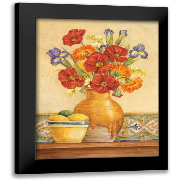 Gladding, Pamela 12x14 Black Modern Framed Museum Art Print Titled - Salsa Poppies