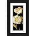 thumbnail image 1 of Gladding, Pamela 12x24 Black Ornate Wood Framed with Double Matting Museum Art Print Titled - Touch of Gold on black Panel I, 1 of 4
