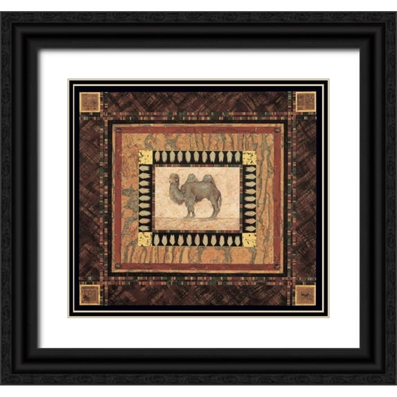 Gladding, Pamela 13x12 Black Ornate Wood Framed with Double Matting Museum Art Print Titled - Camel