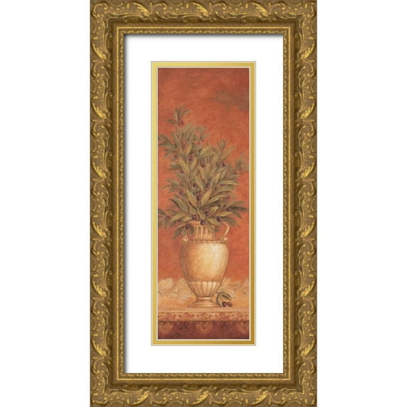 Gladding, Pamela 13x32 Gold Ornate Wood Framed with Double Matting Museum Art Print Titled - Tuscan Reverie I