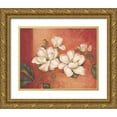 thumbnail image 1 of Gladding, Pamela 14x12 Gold Ornate Wood Framed with Double Matting Museum Art Print Titled - Magnolias, 1 of 4