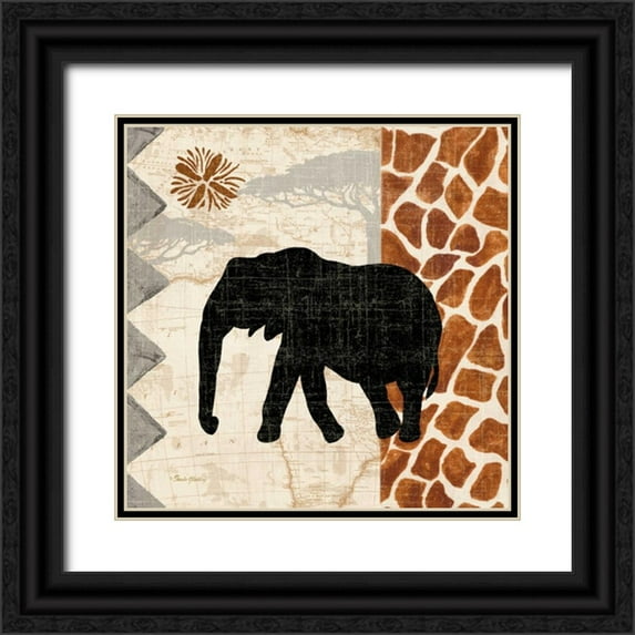 Gladding, Pamela 15x15 Black Ornate Wood Framed with Double Matting Museum Art Print Titled - Safari Jungle II