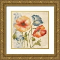 thumbnail image 1 of Gladding, Pamela 15x15 Gold Ornate Wood Framed with Double Matting Museum Art Print Titled - Watercolor Poppies Multi I, 1 of 4