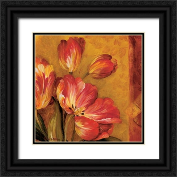 Gladding, Pamela 20x20 Black Ornate Wood Framed with Double Matting Museum Art Print Titled - Pandoras Bouquet III