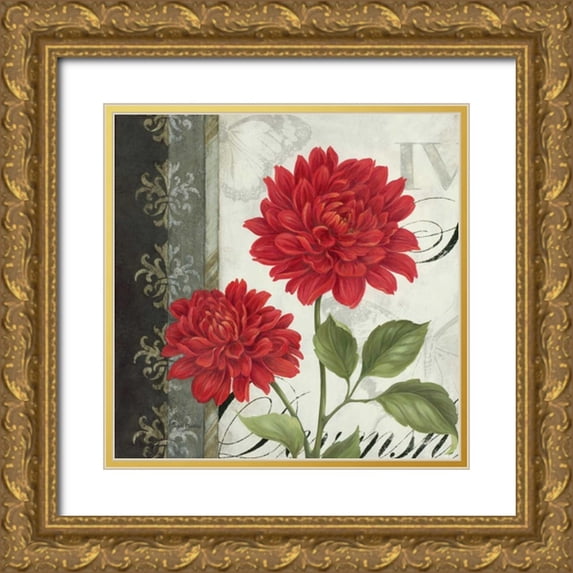 Gladding, Pamela 20x20 Gold Ornate Wood Framed with Double Matting Museum Art Print Titled - Etude en Rouge I