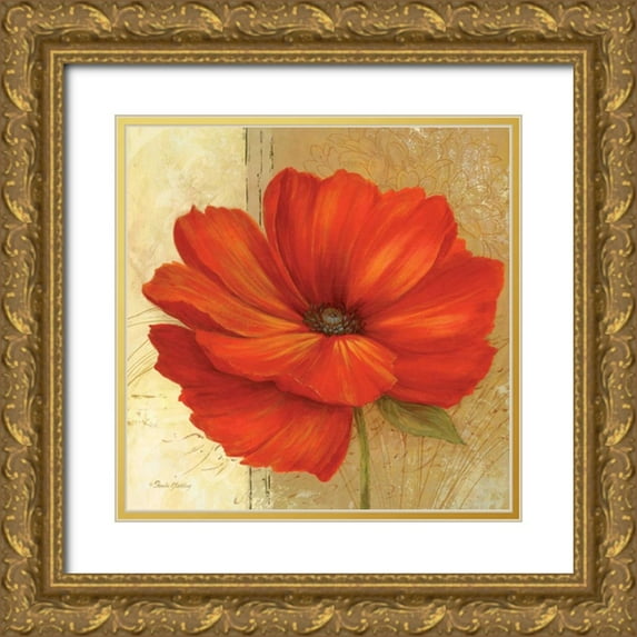 Gladding, Pamela 20x20 Gold Ornate Wood Framed with Double Matting Museum Art Print Titled - Papaver II
