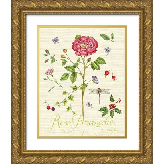 Gladding, Pamela 20x24 Gold Ornate Wood Framed with Double Matting Museum Art Print Titled - Lang of Flowers II