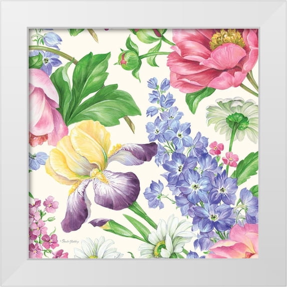 Gladding, Pamela 26x26 White Modern Wood Framed Museum Art Print Titled - Garden Bouquet II
