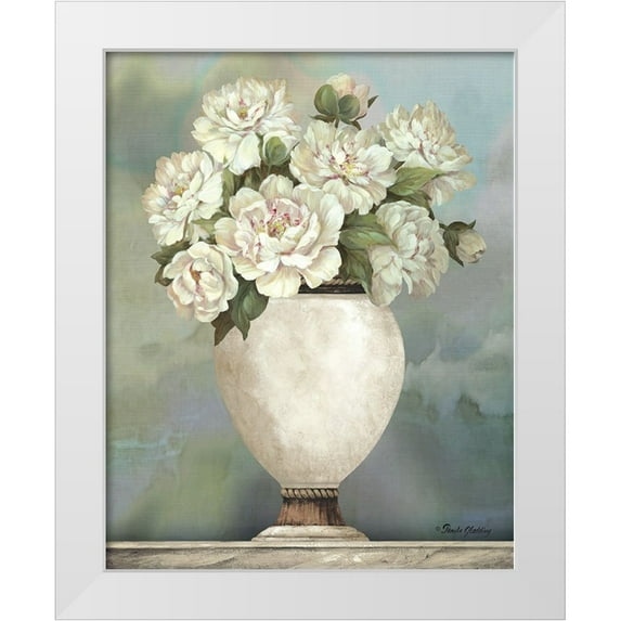 Gladding, Pamela 26x32 White Modern Wood Framed Museum Art Print Titled - Floral Urn II