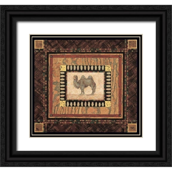 Gladding, Pamela 28x26 Black Ornate Wood Framed with Double Matting Museum Art Print Titled - Camel