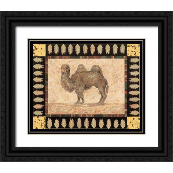 Gladding, Pamela 31x26 Black Ornate Wood Framed with Double Matting Museum Art Print Titled - Camel