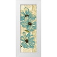 thumbnail image 1 of Gladding, Pamela 7x14 White Modern Wood Framed Museum Art Print Titled - Garden Fete Turquoise Panel II, 1 of 4