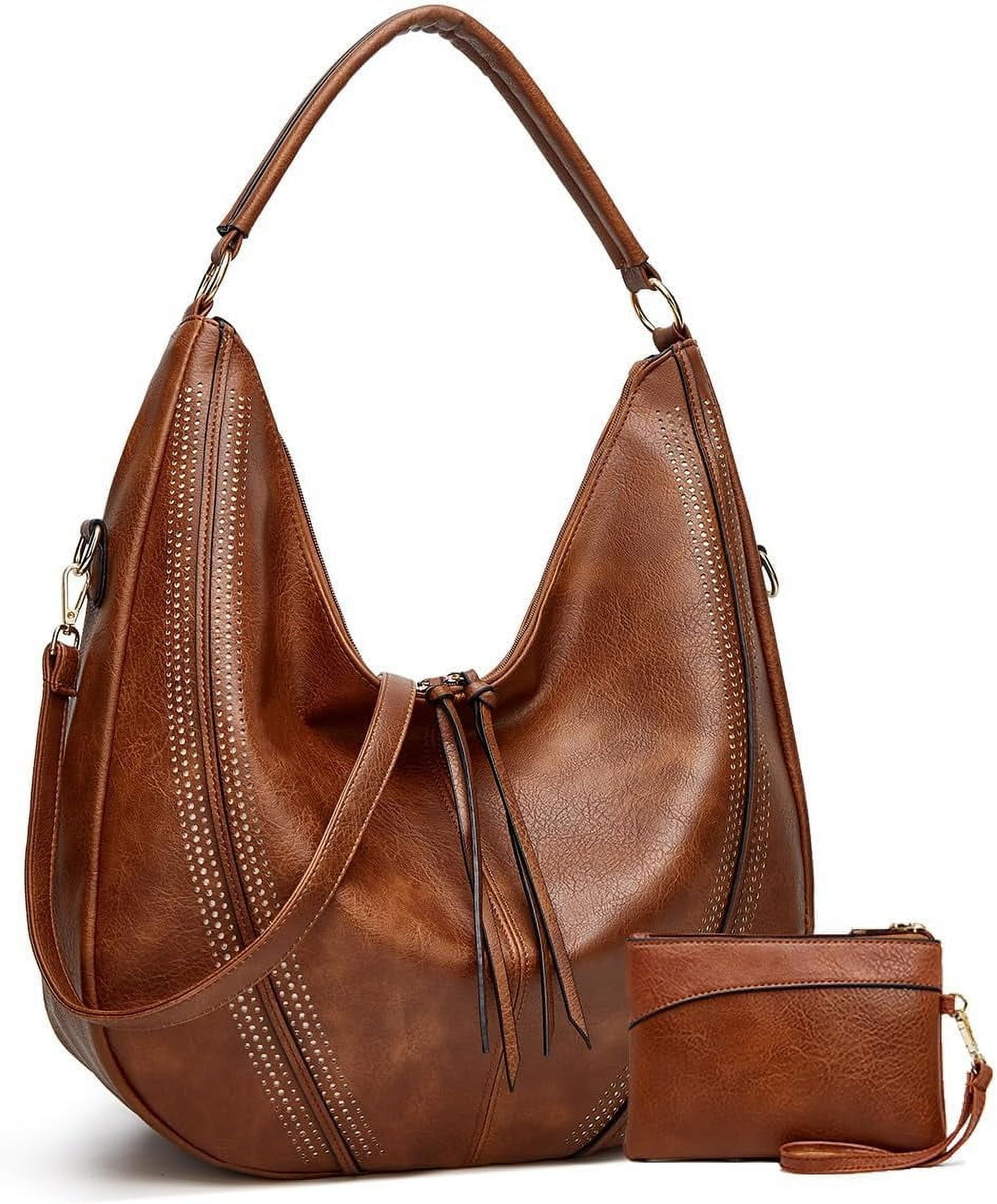 Gladdon Hobo purses for Women Large Crossbody Bags Boho Satchel Bags with Tassel Ladies Leather Handbags with Strap 2PC