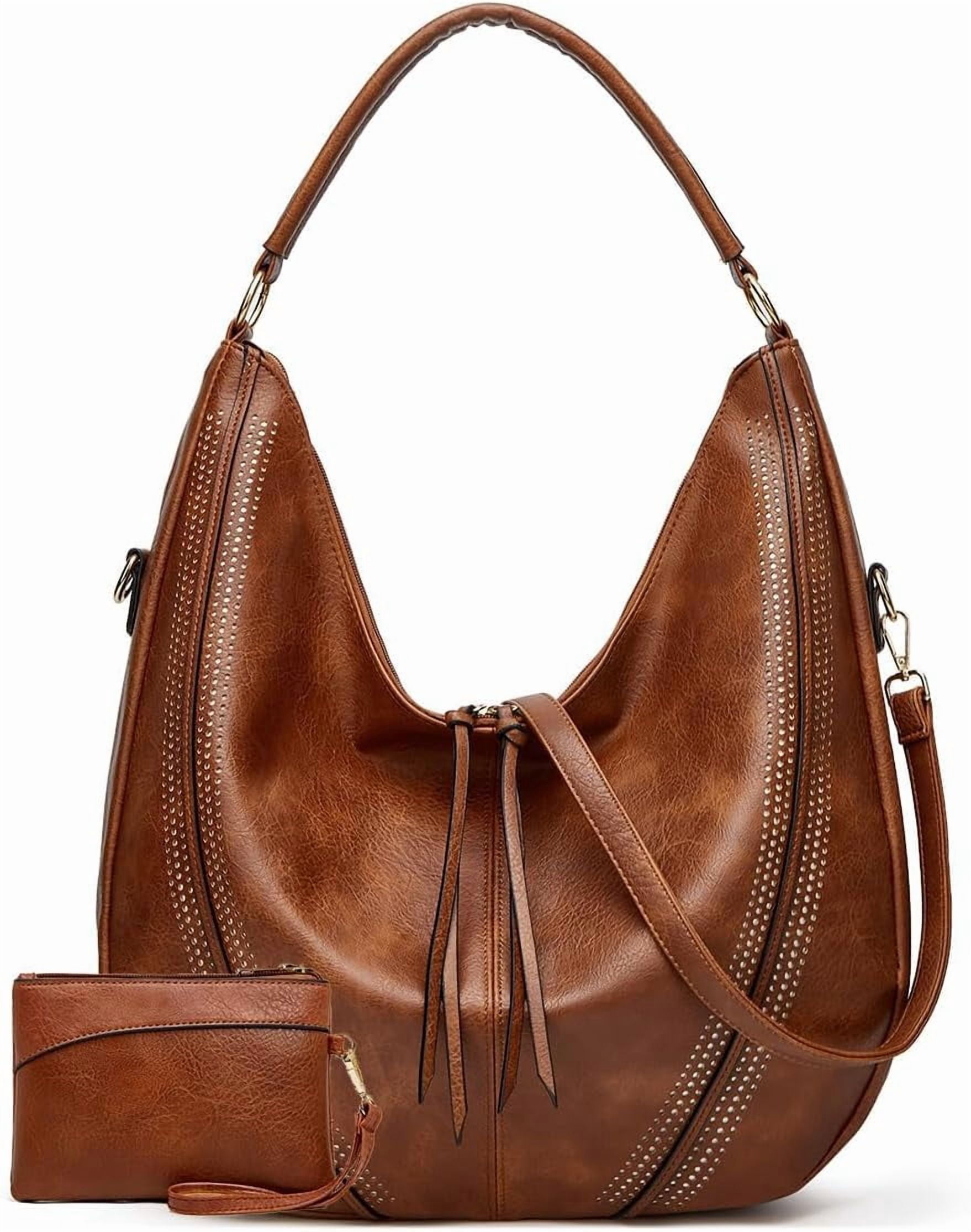 Gladdon Hobo purses for Women Large Crossbody Bags Boho Satchel Bags with Tassel Ladies Leather Handbags with Strap 2PC