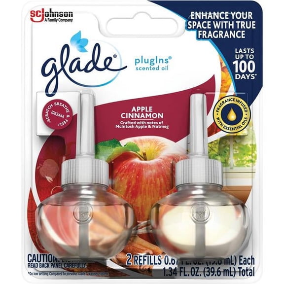 Glade 1.3 fl oz PlugIns Apple Cinnamon Oil Refill - Pack of 12