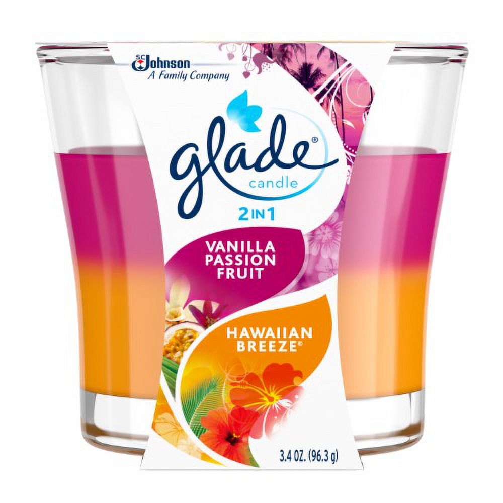 Glade 2 in 1 Candle Vanilla Passion Fruit & Hawaiian Breeze