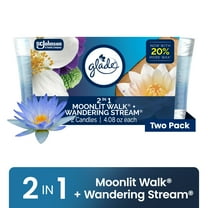 Glade 2in1 Single Wick Candles, Moonlight Walk   Wandering Stream, 8.16 oz, 2 Count