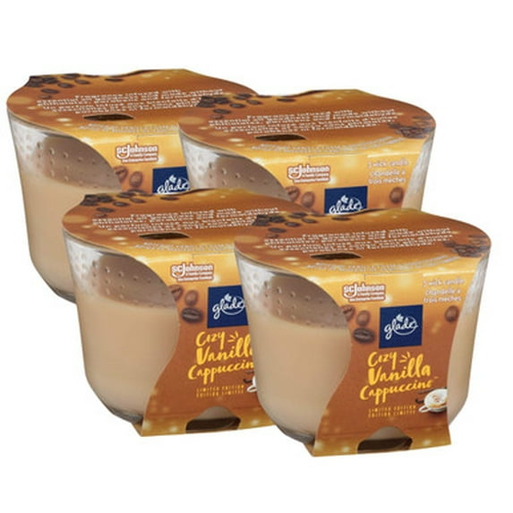 Glade 3 Wick Candle - Cozy Vanilla Cappuccino Limited Edition(4/Case)
