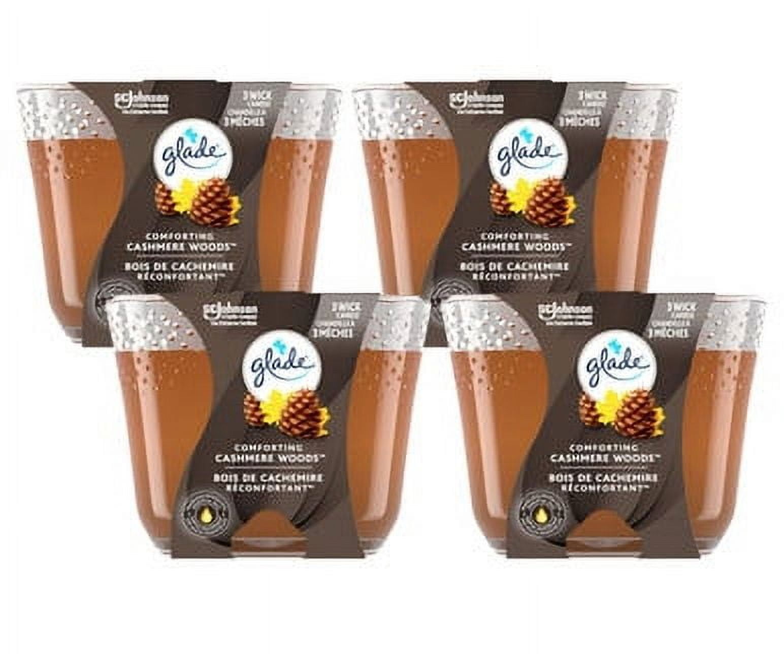 Glade 3-Wick Scented Candle, Cashmere Woods - 1 Count (4/Case)