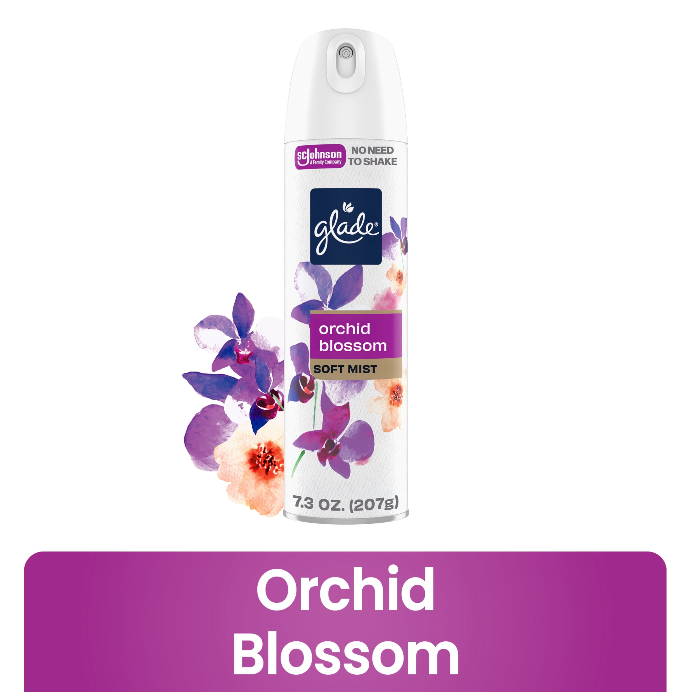 Glade® Soft Mist Odor Fighting Aerosol Air Freshener, Orchid Blossom, 7.3oz, 1 Count