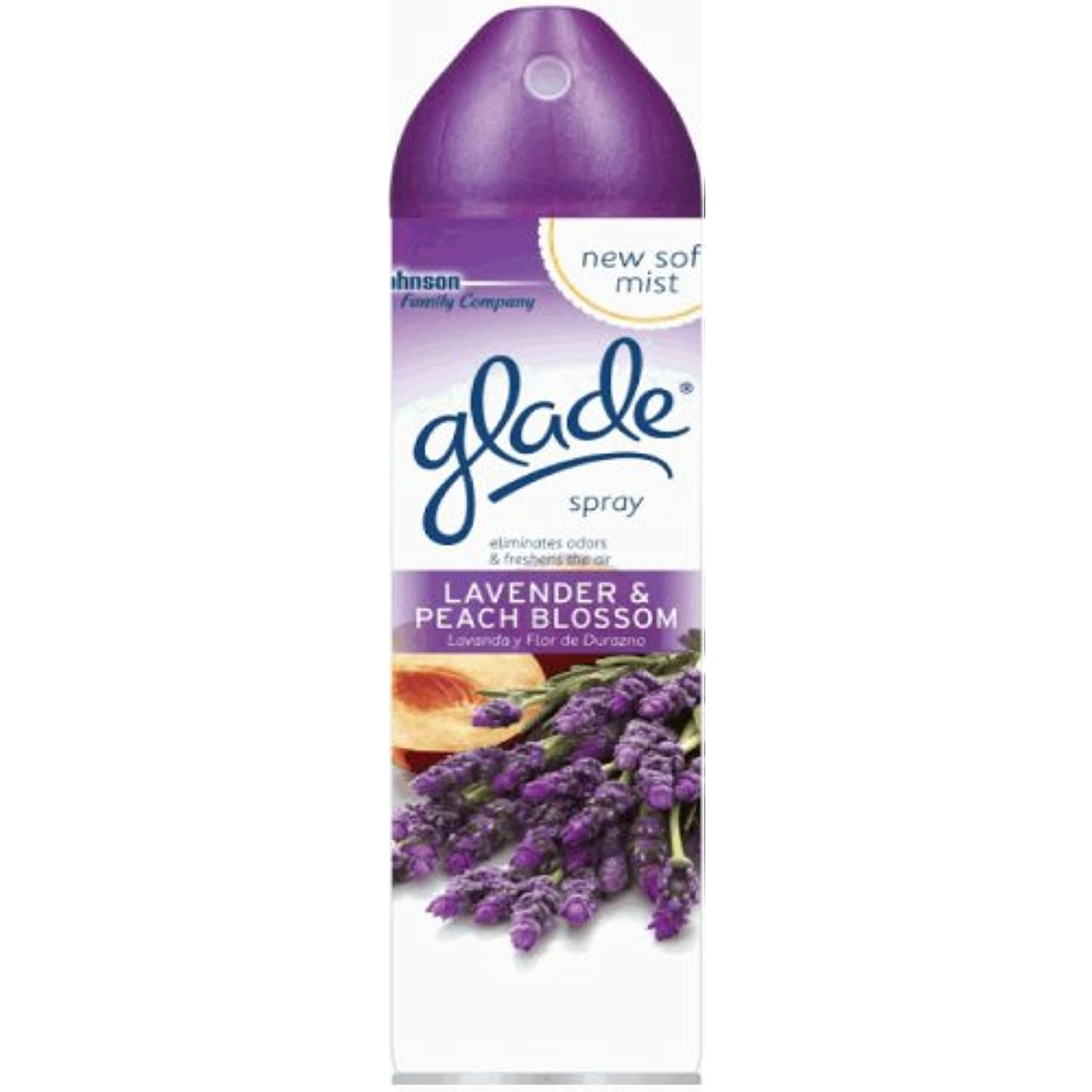 Glade Aerosol Air Freshner, Lavender And Peach Blossom, 8 Ounce