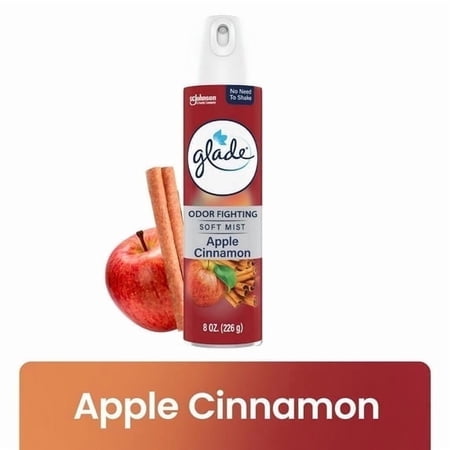 Glade Odor Fighting Soft Mist Air Freshener Room Spray, Apple Cinnamon, 8.0oz, 1pk 1 ct / 8 oz - Pack of 2