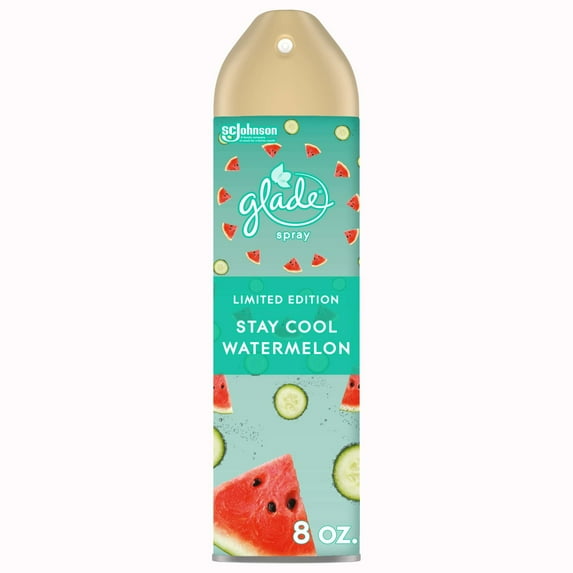 Glade Aerosol Spray, Glade Air Freshener, Stay Cool Watermelon, 8 Oz.
