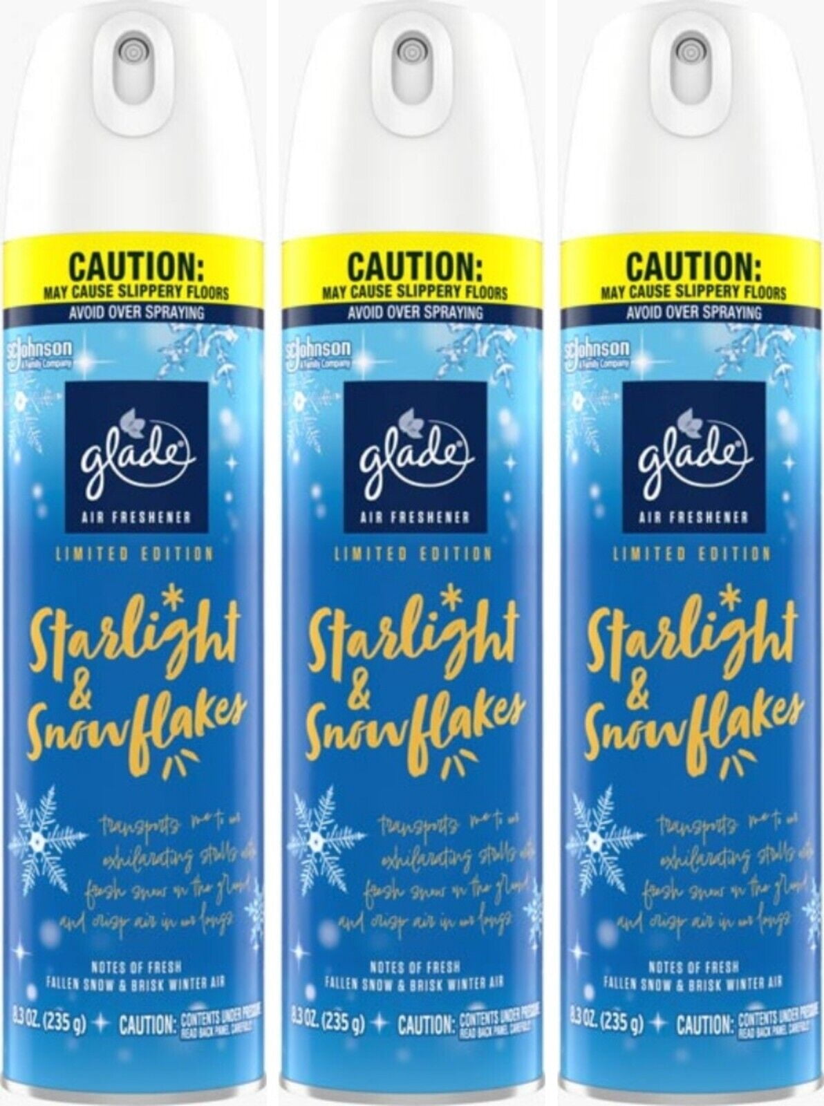 Glade Air Freshener Aerosol Holiday Scent Starlight & Snowflakes 8.3 oz