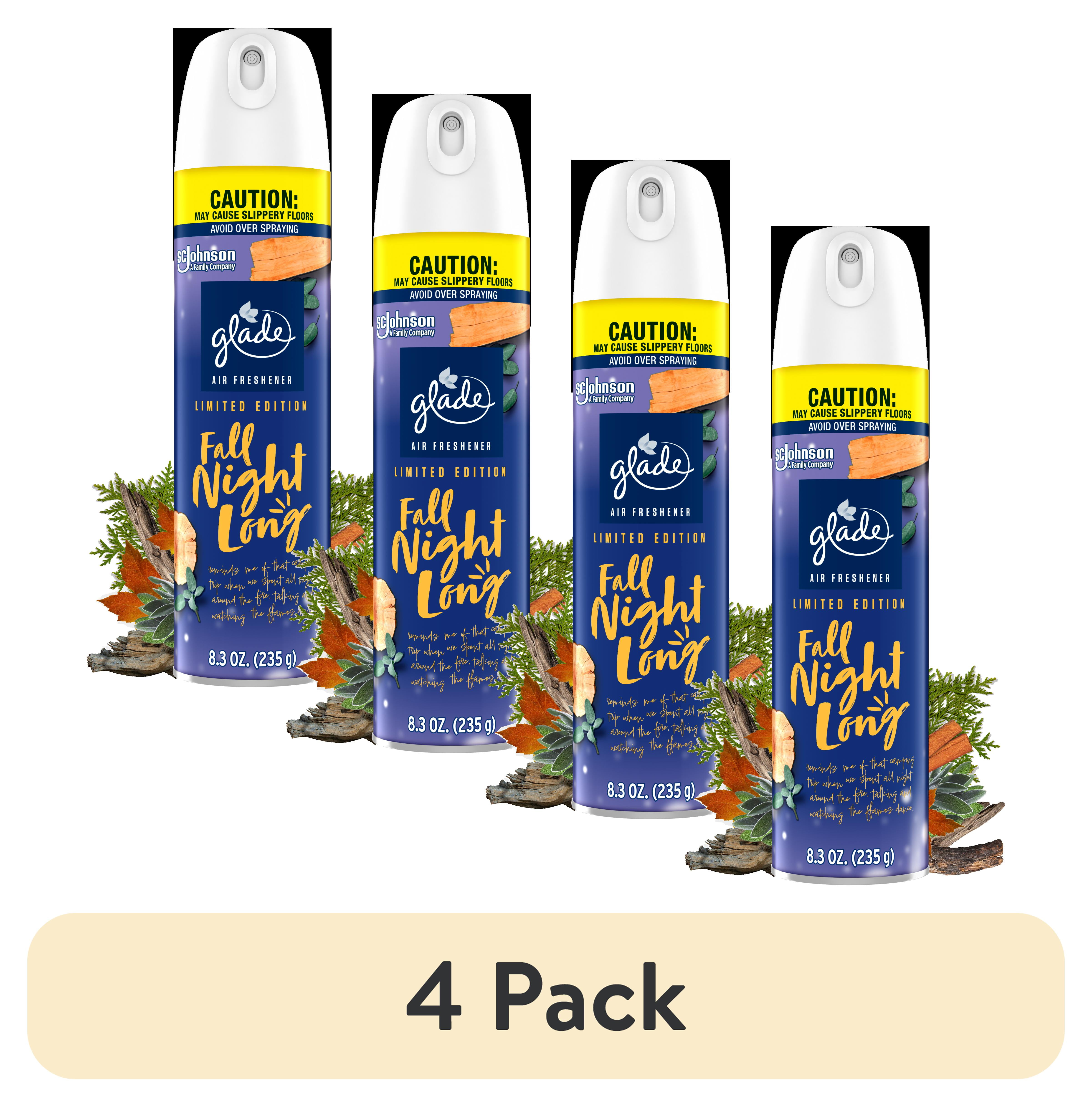 (4 pack) Glade Air Freshener, Aerosol Room Spray, Fall Night Long, 8.3