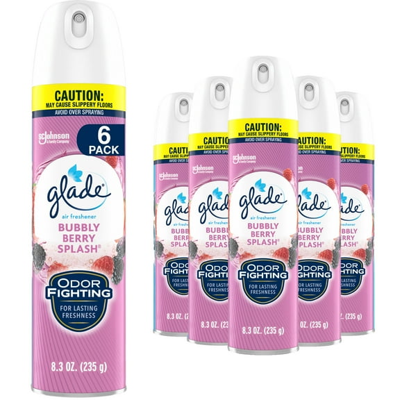 Glade Air Freshener Room Spray, Bubbly Berry Splash, 8.3 oz, 6 Count