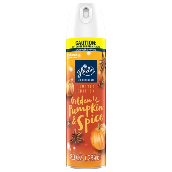 Glade Air Freshener Room Spray, Golden Pumpkin & Spice Scent, Odor Fighting to Deliver Long Lasting Freshness, 8.3 Oz, 6 Count