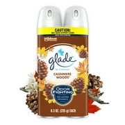 Glade Air Freshener Spray, Cashmere Woods Scent, Fragrance Infused with Essential Oils, 8.3 oz, 2 Pack